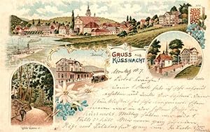 Postkarte Carte Postale 13558975 Kuessnacht Panorama Kohlegasse Bahnhof Tells Kapelle Kuessnacht