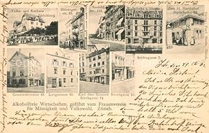 Postkarte Carte Postale 13558756 Zuerich ZH Alkoholfreie Wirtschaften vom Frauenverein fuer Maess...