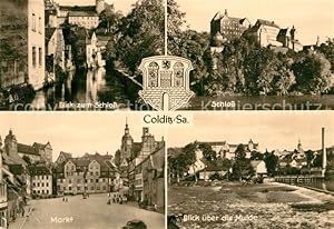 Postkarte Carte Postale 73565459 Colditz Blick ueber die Mulde Schloss Markt Altstadt Colditz