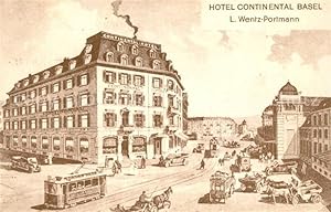 Postkarte Carte Postale 13566889 Basel BS Hotel Continental Wentz Portmann Basel BS