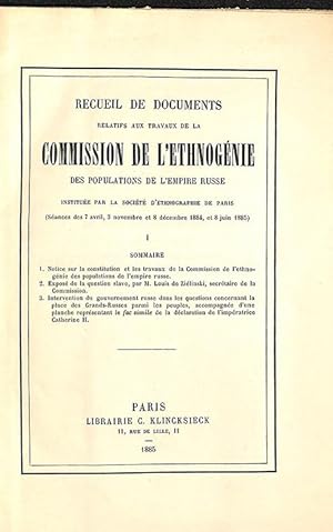 Recueil de documents relatifs aux travaux de la Commission de l'ethnogénie des populations de l'E...