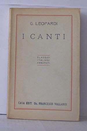 Immagine del venditore per I canti venduto da Librairie Albert-Etienne