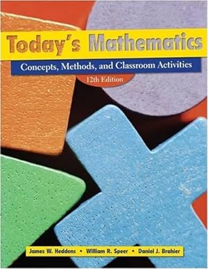 Seller image for Today's Mathematics: Concepts, Methods, and Classroom Activities, 12th Edition (Book & CD-ROM) by Heddens, James W., Speer, William R., Brahier, Daniel J. [Paperback ] for sale by booksXpress