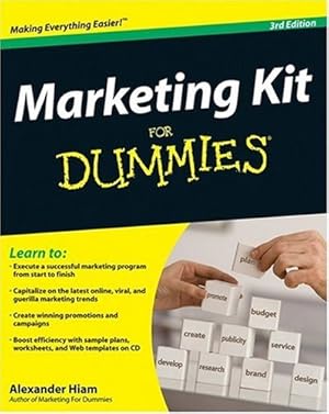 Image du vendeur pour Marketing Kit for Dummies by Hiam, Alexander [Paperback ] mis en vente par booksXpress