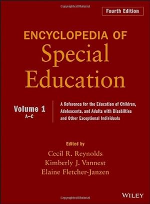 Immagine del venditore per Encyclopedia of Special Education, Volume 1: A Reference for the Education of Children, Adolescents, and Adults Disabilities and Other Exceptional Individuals [Hardcover ] venduto da booksXpress