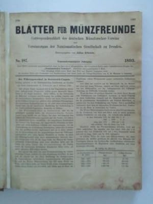 Numismatische Zeitung. Correspondenzblatt des Deutschen Münzforscher-Vereins und Vereinsorgan der...