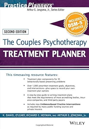 Seller image for The Couples Psychotherapy Treatment Planner, with DSM-5 Updates (PracticePlanners) by O'Leary, K. Daniel, Heyman, Richard E., Jongsma Jr., Arthur E. [Paperback ] for sale by booksXpress