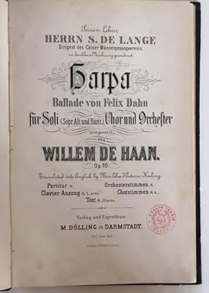 Harpa : Ballade ; für Soli (Sopr.Alt und Barit.), Chor und Orchester