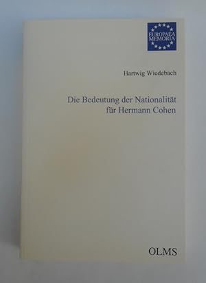 Seller image for Die Bedeutung der Nationalitt fr Hermann Cohen. for sale by Der Buchfreund