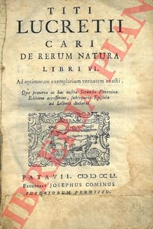 De Rerum Natura. Libri VI. UNITO A: De Principiis Rerum ad Paulum III Pont. Max. Libri II.
