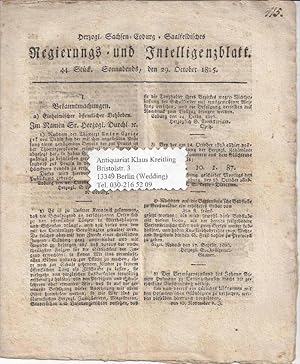 Herzogl. Sachsen-Coburg --- Saalfeldisches Regierungs- und Intelligenzblatt