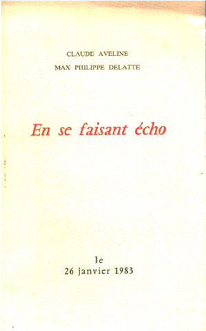 Seller image for En se faisant echo for sale by librairie philippe arnaiz