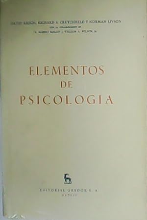 Seller image for Elementos de Psicologa. for sale by Librera y Editorial Renacimiento, S.A.
