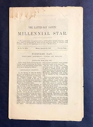 Immagine del venditore per The Latter Day Saints' Millennial Star. No. 38, Vol. XLII. Monday, September 20, 1880 venduto da Moroccobound Fine Books, IOBA