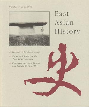 Bild des Verkufers fr East Asian History. Number 7. June 1994. zum Verkauf von Asia Bookroom ANZAAB/ILAB