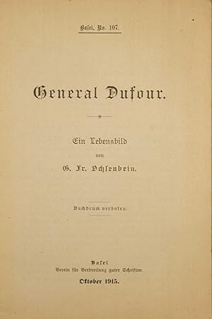 Bild des Verkufers fr General Dufour. zum Verkauf von Harteveld Rare Books Ltd.