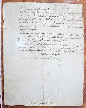 Antique Handwritten Document Dated 1792
