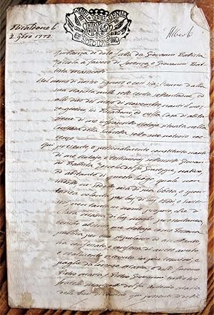 Antique Handwritten Document Dated 1772