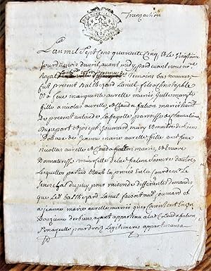 Antique Handwritten Document Dated 1745