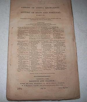 Seller image for History of Spain and Portugal Part IV (Library of Useful Knowledge part 132) for sale by Easy Chair Books