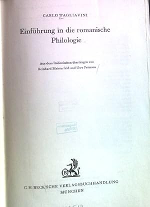 Seller image for Einfhrung in die romanische Philologie. Handbcher fr das Studium der Romanistik for sale by books4less (Versandantiquariat Petra Gros GmbH & Co. KG)