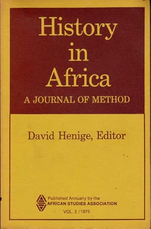 Image du vendeur pour History in Africa: a Journal of Method, Vol. 2/ 1975 mis en vente par Goulds Book Arcade, Sydney