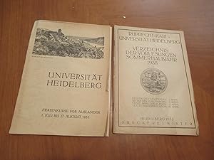 Universitat Heidelberg: Ferienkurse Fur Auslander 1 Juli Bis 17 August 1935 (With) Ruprecht Karl ...