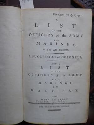 A List of the General and Field Officers.of the Officers .on the British and Irish Establishments...