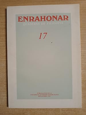 Image du vendeur pour ENRAHONAR - Quaderns de Filosofia n 17 mis en vente par Gibbon Libreria