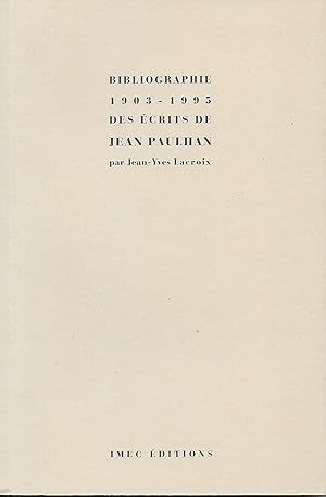 Imagen del vendedor de Bibliographie 1903-1995 des crits de Jean Paulhan. a la venta por Librairie Les Autodidactes - Aichelbaum