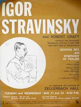Immagine del venditore per Igor Stravinsky conducts . . . Oedipus Rex and Symphony of Psalms . to Celebrate the opening of Zellerbach Hall. First edition poster. venduto da Wittenborn Art Books
