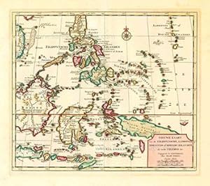 Seller image for Nieuwe Kaart van de Filippynsche, Ladrones, Moluccos of Specery Eilanden, als mede Celebes [Antique Map of Philippines and the Eastern Islands of Indonesia] First edition. for sale by Wittenborn Art Books