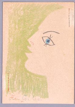 Face in profile looking left. First edition.