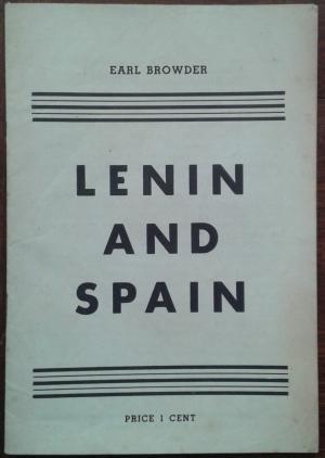 Bild des Verkufers fr LENIN AND SPAIN. zum Verkauf von Graham York Rare Books ABA ILAB