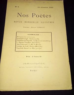 Nos poètes - Revue Mensuelle illustrée N. 2 / 15 Novembre 1923