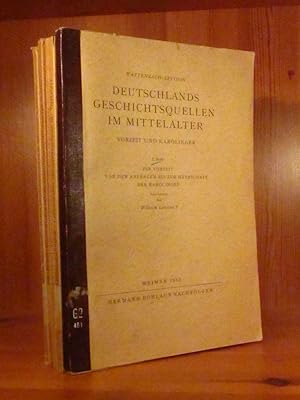 Bild des Verkufers fr Deutschlands Geschichtsquellen im Mittelalter. Vorzeit und Karolinger, Hefte I bis IV und Begleitheft, zum Verkauf von Das Konversations-Lexikon