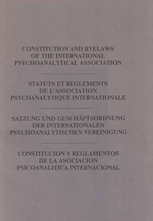 Imagen del vendedor de Satzung und Geschftsordnung der Internationalen Psychoanalytischen Vereinigung. Angenommen auf dem 33. Kongress . 1983. a la venta por Fundus-Online GbR Borkert Schwarz Zerfa