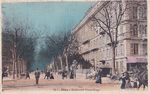 Nice Boulevard Victor Hugo Man With Hands Behind Back Colour Postcard