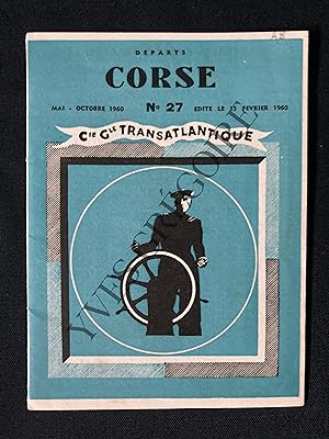 HORAIRES LIAISONS CORSE-COMPAGNIE GENERALE TRANSATLANTIQUE-MAI-OCTOBRE 1960