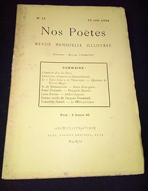 Nos poètes - Revue Mensuelle illustrée N. 11 / 15 Aout 1924