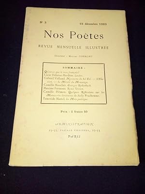 Nos poètes - Revue Mensuelle illustrée N. 3 / 15 Décembre 1923