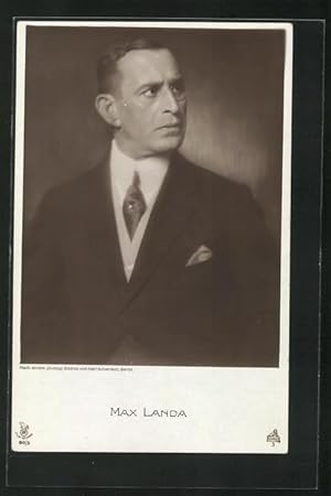 Seller image for Ansichtskarte Schauspieler Max Landa im Anzug for sale by Bartko-Reher