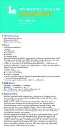 Bild des Verkufers fr J and B Clinical Card: Osteoarthritis zum Verkauf von WeBuyBooks