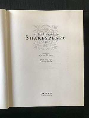 Seller image for The Oxford Companion to Shakespeare for sale by Symonds Rare Books Ltd