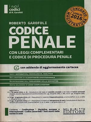 Immagine del venditore per Codice penale venduto da Librodifaccia
