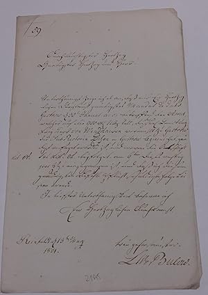 Schöner Brief des Obersten / Leutnants von Bülow in Reinfeld (Holstein) an den Herzog von Mecklen...
