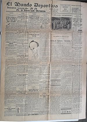 El Mundo Deportivo. Rotativo Ilustrado de Todos los Deportes. Nº2892 Jueves 25 Junio 1931