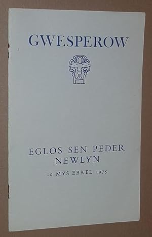 Ordenal Gwesperow, Eglos Sen Peder, Newlyn 10 Mys Evrel 1975