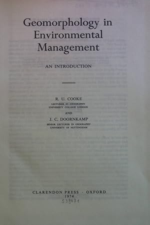 Seller image for Geomorphology in Environmental Management: an Introduction. for sale by books4less (Versandantiquariat Petra Gros GmbH & Co. KG)