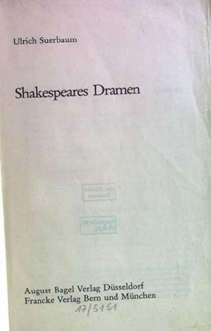 Image du vendeur pour Shakespeares Dramen. Studienreihe Englisch ; Bd. 25 mis en vente par books4less (Versandantiquariat Petra Gros GmbH & Co. KG)